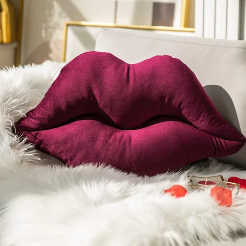 Vista 11 de Ashler Lips Almohadas Decorativas de Terciopelo Suave y Liso con Relleno Incluido Cojín para Sofá Cama Sala de Estar, Rosa, 24 X 12 pulgadas Rosa