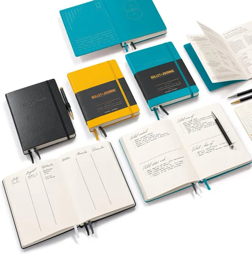 Vista 7 de LEUCHTTURM1917 The Official Bullet Journal Edition 2 - Cuaderno construido para BuJo, tamaño mediano A5 204 páginas de papel de 4.23 oz/m², con guía