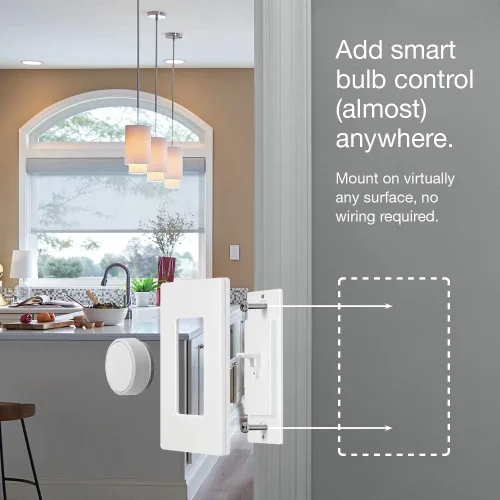 Vista 6 de Lutron Aurora - Interruptor de atenuación de bombilla inteligente para interruptores de paleta para bombillas inteligentes Philips Hue