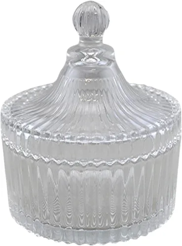 Vista 5 de Dependable Industries Inc. - Tazón de cristal para dulces y azúcar con tapa, perfecto para dulces, azúcar y cubos, adición esencial para café