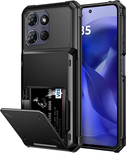 Vista 10 de Vofolen Funda tipo cartera para Moto G Play 2025 con tarjetero de doble capa, resistente, a prueba de golpes, protección contra caídas, tapa oculta