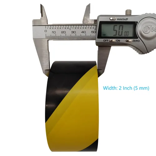Vista 5 de Cinta de seguridad de advertencia de peligro negro y amarillo • 2 pulgadas x 100 pies - Ideal para paredes, pisos, tuberías y equipos - Garantiza