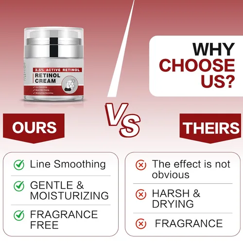Vista 6 de Crema de retinol para cara con colágeno, ácido hialurónico antienvejecimiento y antiarrugas, crema de estiramiento facial para tensar y reafirmar