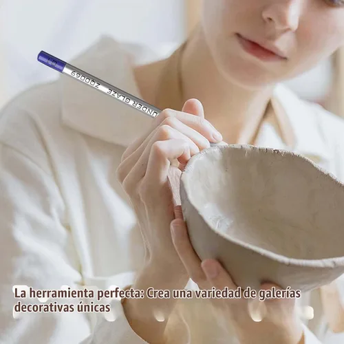 Vista 2 de Lápices de inmersión (Azul Gam, 2ps) Lápices de Underglaze para Cerámica. Lápiz de Underglaze Negro Lápiz de Precisión para Cerámica