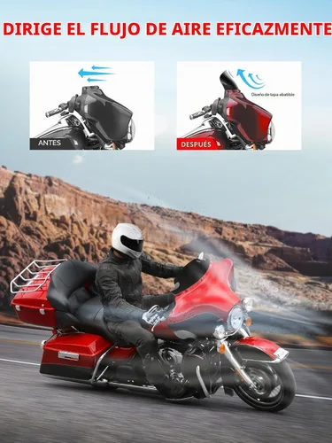 Vista 2 de Amazicha Parabrisas delantero negro de 6 pulgadas compatible con Harley Electra Street Glide Touring 1996-2013
