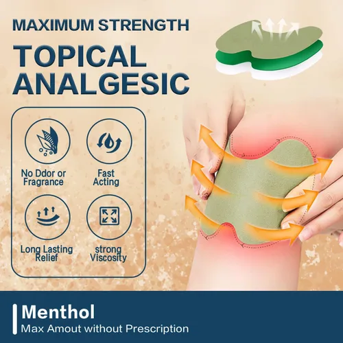 Vista 3 de Parche para aliviar el dolor de rodilla, 40 unidades, para rodilla, cuello, hombros, espalda y parche caliente de hueso sobre hueso, 8 horas