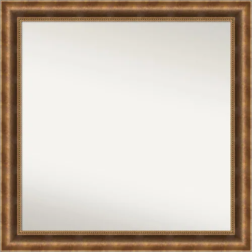 Vista 168 de Amanti Art Espejo de pared personalizado no biselado (25 x 25 pulgadas), marco de bronce acentuado, varios tamaños personalizados, espejo de baño