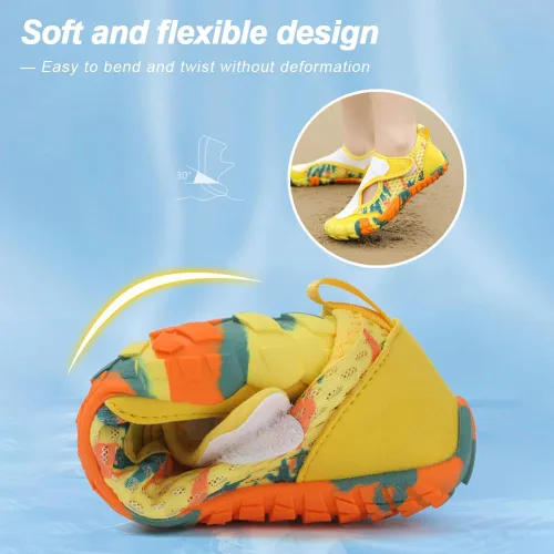 Vista 4 de Orgonite Zapatos de agua para niños y niñas, zapatos de playa, calcetines acuáticos, zapatos descalzos de secado rápido, zapatos de natación ligeros