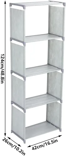 Vista 3 de JUOPZKENN Estanterías, estantería abierta, organizador de almacenamiento, estante de plástico para libros, estantería portátil vertical