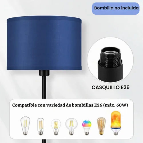 Vista 6 de Lámpara de pie BoostArea azul, lámpara de pie, lámparas de pie pequeñas para sala de estar, lámpara LED alta simple con pantalla, interruptor de pie
