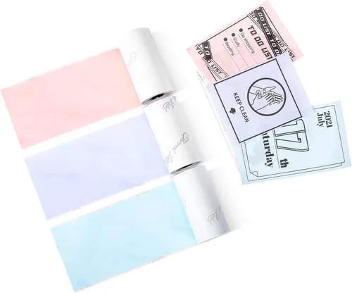 Vista 10 de Phomemo - Papel adhesivo térmico blanco para impresora, 77 mm, compatible con la impresora de notas adhesivas Phomemo M03/M03AS/M04S/M04AS, texto