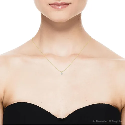 Vista 4 de Colgante solitario de diamante redondo de 78 qt en oro blanco o amarillo collar de 18