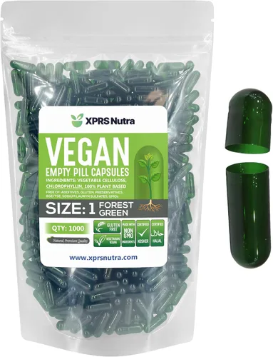 Vista 11 de XPRS Nutra Cápsulas vacías tamaño 1 – 100 cápsulas veganas vacías – Pastillas vegetarianas – Relleno de cápsulas vegetales DIY – Pastillas vegetales