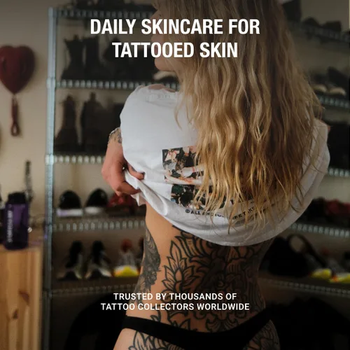 Vista 4 de Stories & Ink Tattoo Care Aceite corporal destacado para tatuajes curados Aceite de brillo instantáneo para mejorar la vitalidad de la tinta