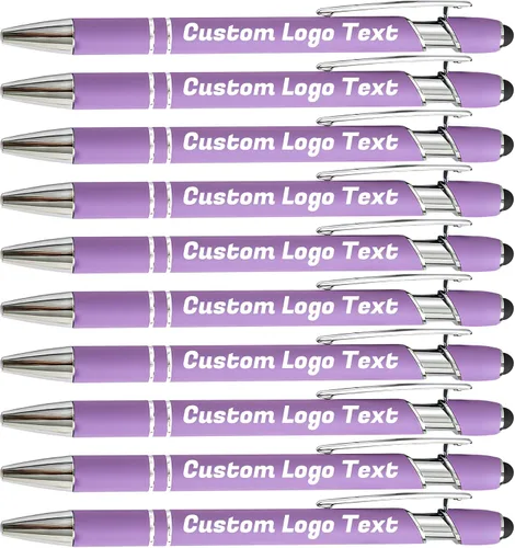 Vista 21 de Bolígrafos personalizados con nombre, texto, logotipo, bolígrafo personalizado para eventos de oficina de negocios con lápiz óptico para pantalla