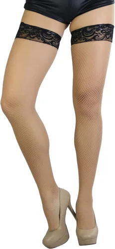 Vista 42 de ToBeInStyle Medias de red atemporales con costura trasera para mujer