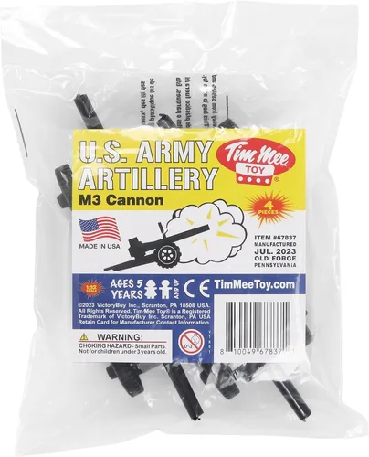 Vista 4 de Tim Mee Toy TimMee M3 Artillery - Juego de cañón de plástico negro de 4 piezas para hombre, fabricado en Estados Unidos