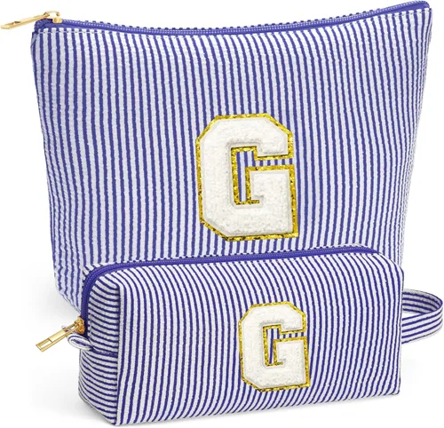 Vista 15 de Set de Bolsos de Maquillaje de Viaje - Bolso Inicial de Aseo de Viaje, Bolso de Cosméticos Portátil Bolso de Maquillaje de Viaje con Artículos Azul