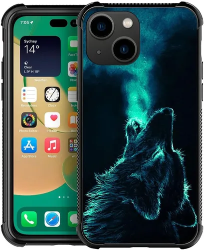 Vista 16 de ZHEGAILIAN Funda compatible con iPhone 14, funda de munición AK 47, parte trasera de vidrio templado+funda protectora de TPU de silicona suave