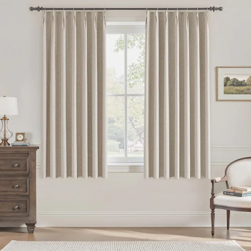 Vista 8 de UHITECH Cortinas plisadas pequeñas de 35 pulgadas de largo, cortinas opacas cortas para ventanas de sótano, aislamiento térmico, cortinas opacas