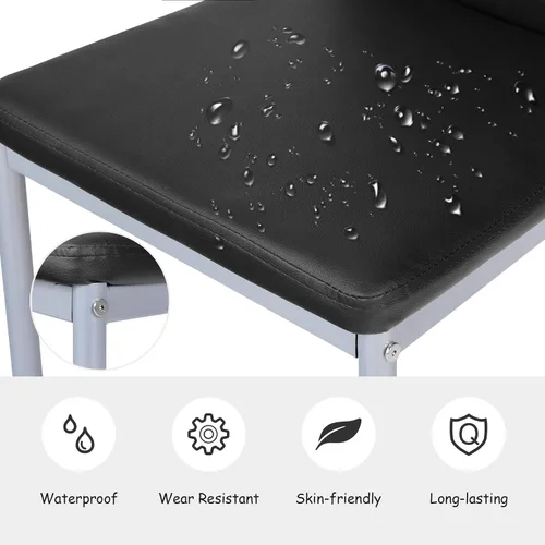 Vista 6 de KOTEK Juego de 4 sillas de comedor de piel sintética, sillas laterales tapizadas con respaldo alto ergonómico y marco de acero, sillas laterales