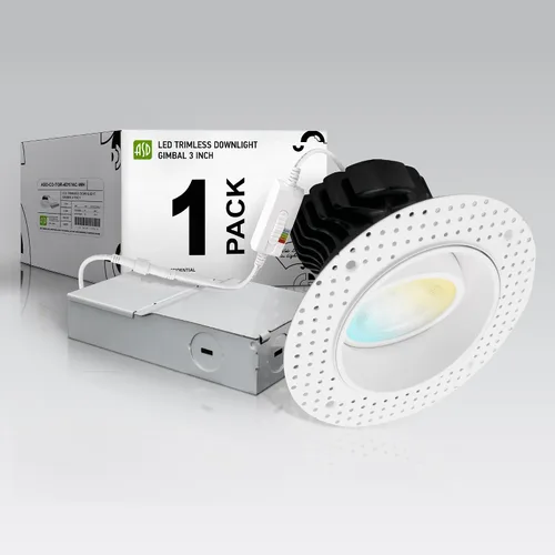 Vista 11 de ASD Sin moldura de 2 pulgadas de luces LED empotradas, 8W 120V redondas para uso comercial, luces regulables sin lata para techo con caja