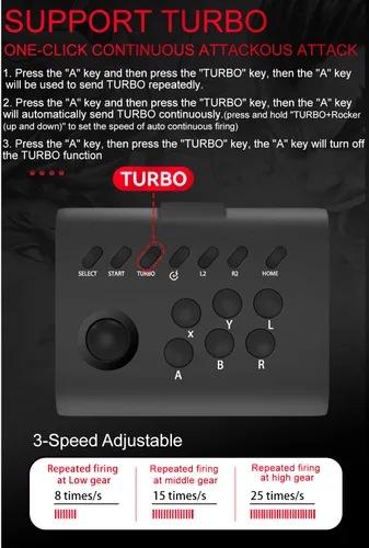 Vista 4 de arVin Arcade Fight Stick Joystick Game Controller for iPhone iOS Android PC Fighting Stick for Nintendo Switch/PS3/PS4 Arcade Rocker Gamepad with
