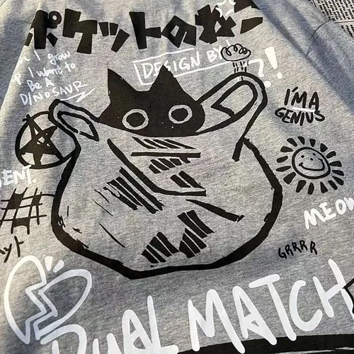 Vista 7 de LREUIP Camiseta gótica estampada de gran tamaño Harajuku Street Trend para hombres y mujeres con estampado holgado punk de manga corta
