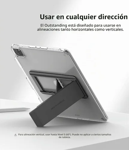 Vista 6 de Ringke Excelente soporte universal para tableta, soporte de acción de resorte, accesorio adhesivo multiángulo para tabletas iPad, lector electrónico