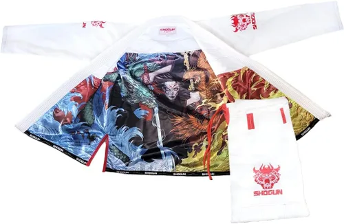 Vista 2 de SHOGUN Combate Jiu Jitsu Gi Elemental Premium 15.87 oz Pearl Weave Algodón BJJ