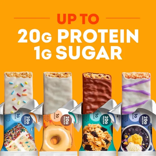Vista 7 de ONE Barras de proteínas, donut glaseado de arce, sin gluten, con 0.71 onzas de proteína y 0.04 onzas de azúcar, grapas de despensa, 2.12 onzas