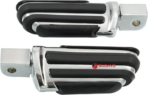 Vista 9 de Motocicleta cromo aluminio pie clavijas delantero pedal conductor clavijas con soportes para HONDA VF750 MAGNA 1996-2004 (G3I negro)