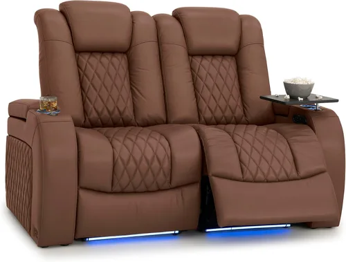Vista 157 de Seatcraft Asiento de cine en casa Diamante Marrón Reclinable Individual