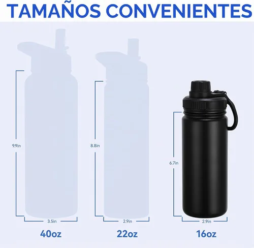 Vista 5 de DOMICARE Botella de agua para niños de 16 onzas para la escuela, de acero inoxidable, con aislamiento al vacío de doble pared, botella de agua