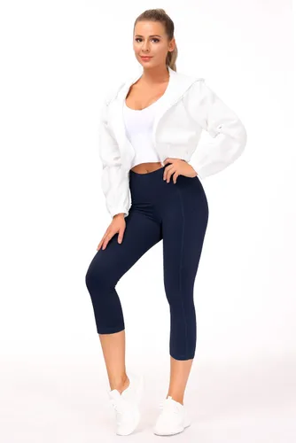 Vista 2 de The Gym People - Pantalones deportivos gruesos de tiro alto, con bolsillos y control de abdomen, leggings para entrenar, correr, hacer yoga