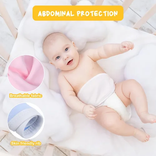 Vista 5 de GLEAVI Paquete de 8 bandas para el vientre de bebé, de algodón suave, protectores ajustables para el cuidado del cordón umbilical, transpirable