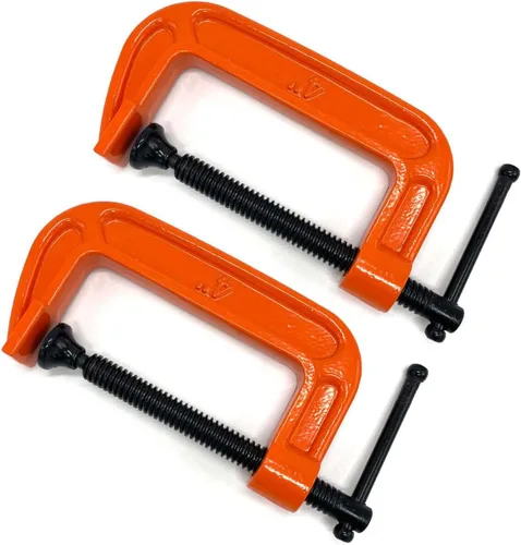 Vista 6 de Juego de abrazaderas en C de 4 pulgadas, abrazadera C de acero resistente, abrazaderas de fuerza industrial C para carpintería, soldadura y 1 unidad.