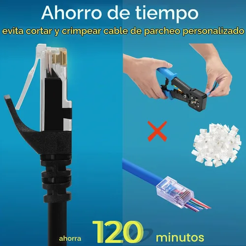 Vista 3 de Rapink Patch Cables Cat6 - Cable de conexión Ethernet Cat6 de 0.5 pies (paquete de 24), 10G, cable de conexión Cat 6 para panel de conexiones a