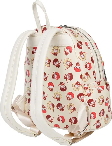 Vista 4 de Loungefly Mini mochila estampada de personajes de Harry Potter Chibi, Blanco sucio, Compacto