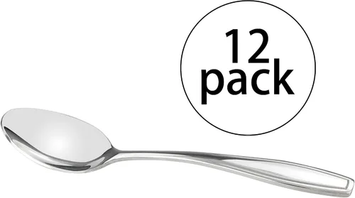 Vista 5 de Pekky Cuchara de postre de acero inoxidable, juego de cucharas pequeñas de 12 piezas