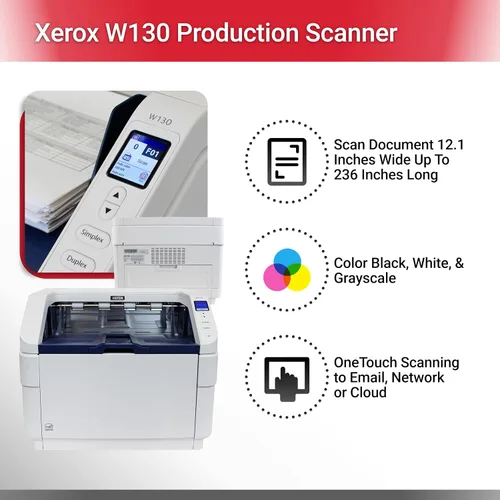 Vista 2 de Xerox W130 Dúplex Document Scanner for PC, Alimentador automático de documentos (ADF) de 500 páginas