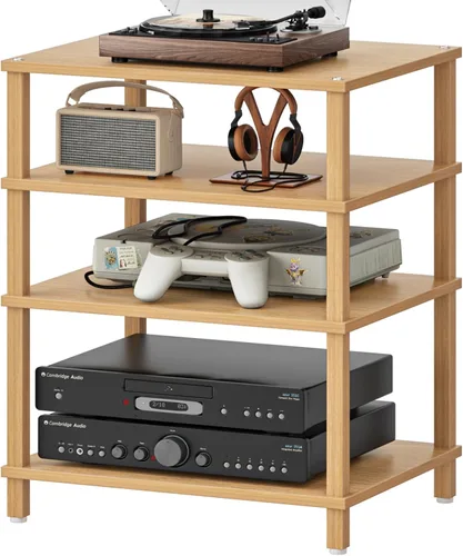 Vista 17 de Soporte para reproductor multimedia AV de 3 niveles, gabinete estéreo, gabinete estéreo moderno, estante de consola de juegos, soporte de TV