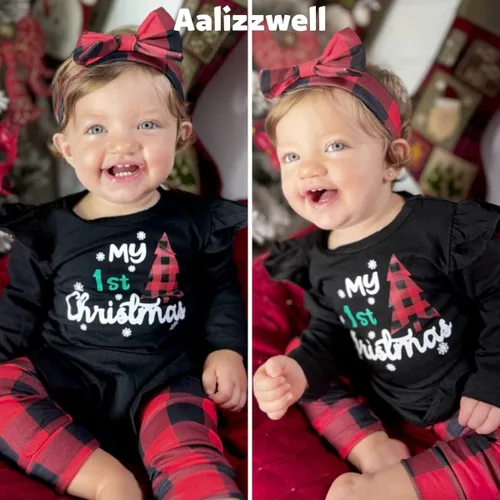 Vista 2 de Aalizzwell Traje de Navidad para bebés y niñas