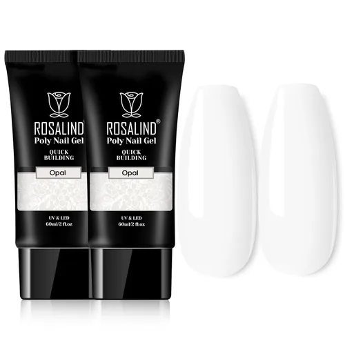 Vista 12 de Rosalind Gel de extensión de poliéster acrílico transparente, paquete de 2 unidades de gel de uñas de 2.1 onzas líquidas, constructor de uñas