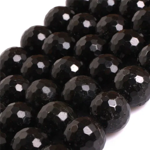Vista 18 de JOE FOREMAN Cuentas de turmalina negra para hacer joyas, piedras preciosas naturales, semipreciosas, 0.079 in, redondas, facetadas de 15 pulgadas