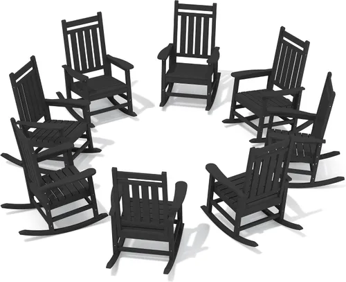 Vista 32 de SEWALL Mecedora de polietileno de alta densidad para adultos, mecedora de gran tamaño para exteriores, para patio, porche, Aruba