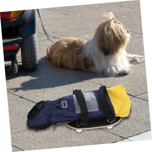 Vista 5 de Garneck Silla de ruedas PET para perros discapacitados, patinete ajustable para pasear perros con bolsa de remolque para patas traseras, carrito