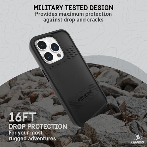 Vista 3 de Pelican Protector Series - Funda para iPhone 15 Pro de 6.1 pulgadas [compatible con MagSafe], funda magnética para teléfono con tecnología