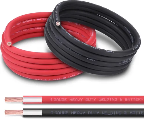 Vista 11 de Cable de batería 1/0 AWG de 10 pies, rojo y negro, cable de soldadura OFC de cobre puro calibre 1/0 (actualizado con aislamiento más grueso), mayor