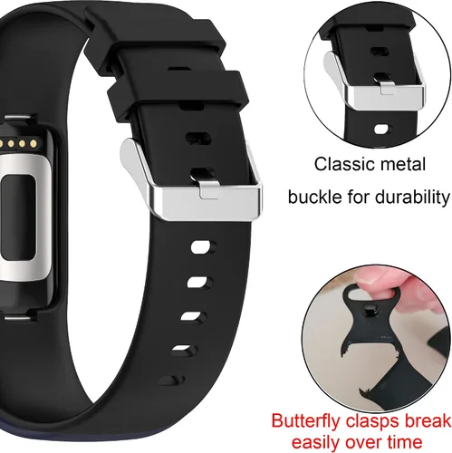 Vista 3 de Correa compatible con Fitbit-Charge-5/4/3, correa de silicona suave lavable de una sola pieza para reloj deportivo de repuesto para rastreador